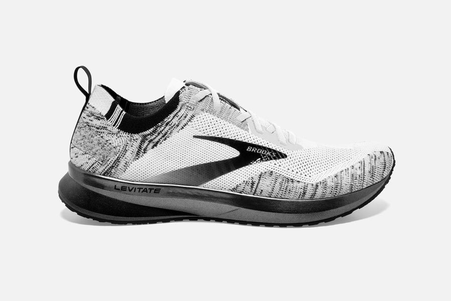 Levitate 4 Road Brooks Running Shoes NZ Womens - White/Black - TKIORE-213